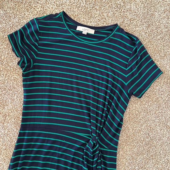 LOFT Short Sleeve Striped Maxi Dress - Picture 3 of 3